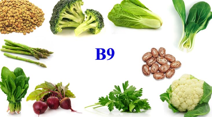 vitamina B9 en produtos para potenciar
